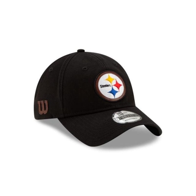 Black Pittsburgh Steelers Hat - New Era NFL Wilson 9TWENTY Adjustable Caps USA9475613